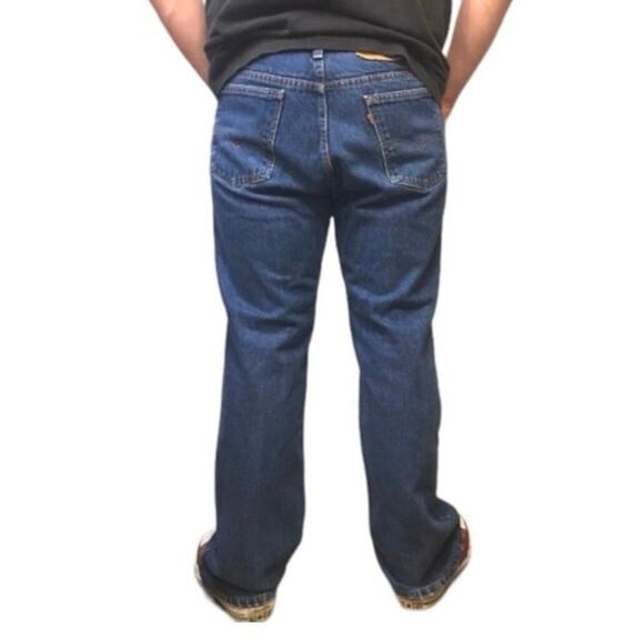 Vintage 90s Orange Tab Levi’s Dark Wash Bootcut 517 Jeans 40x34 - Picture 2 of 15